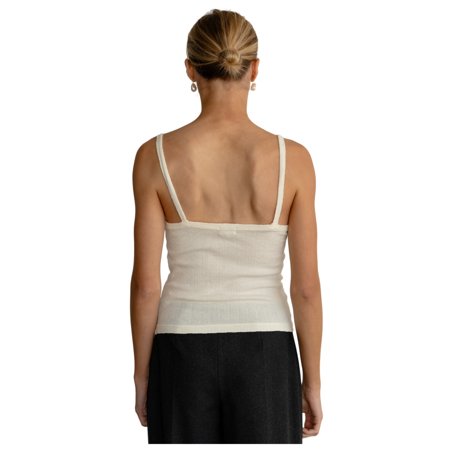 The Pointelle Square Neck Tank