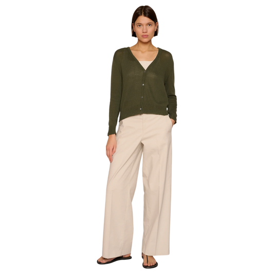 Textured Short Cardigan Italian Cotton