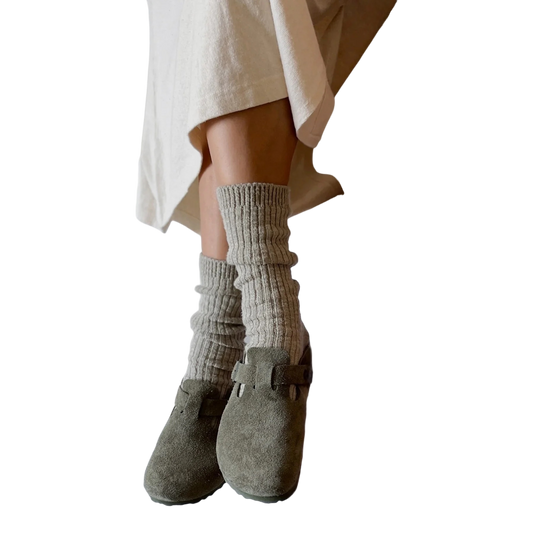 Cottage Socks in Heather Grey