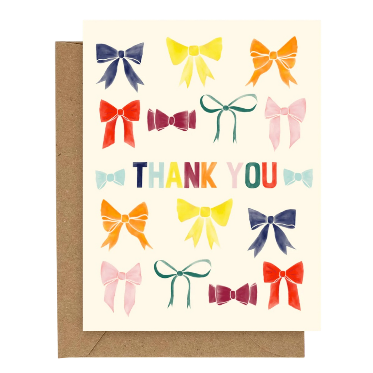 Rainbow Bows Thank You Card