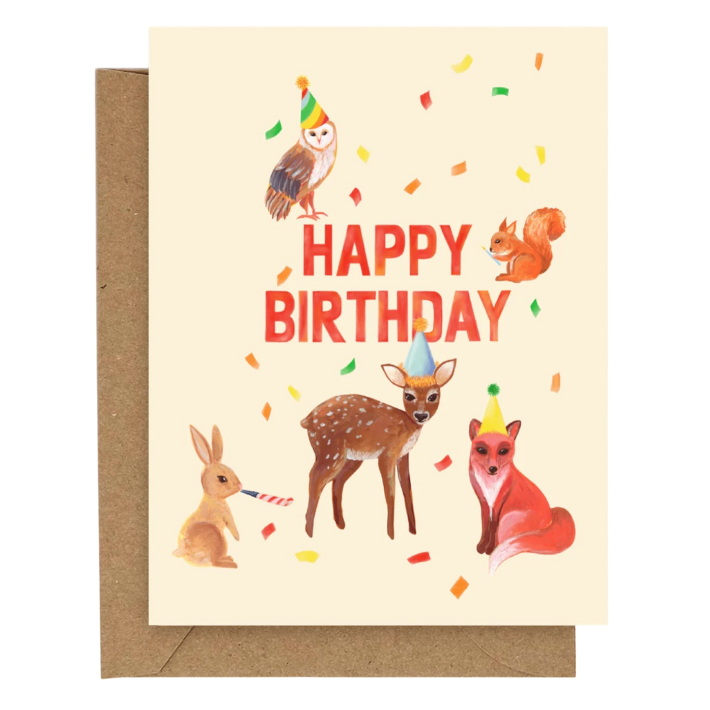 Confetti Fauna Happy Birthday Card