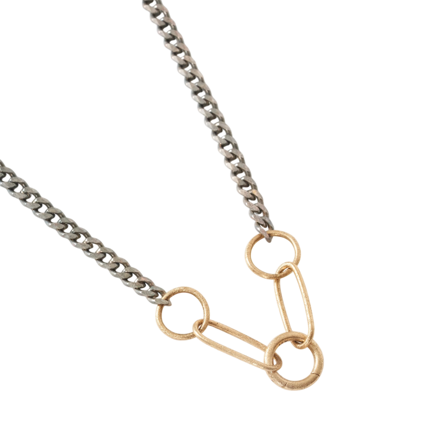 5 Link Mixed Metal Charm Holder: Sterling Silver and 14k Gold