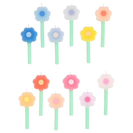 Rainbow Daisy Candles