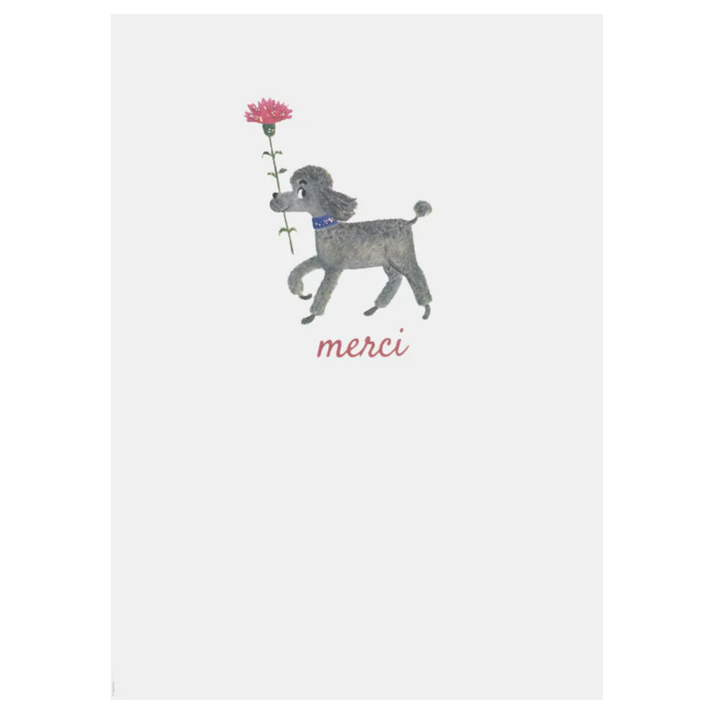 French Poodle Merci Thank You Card
