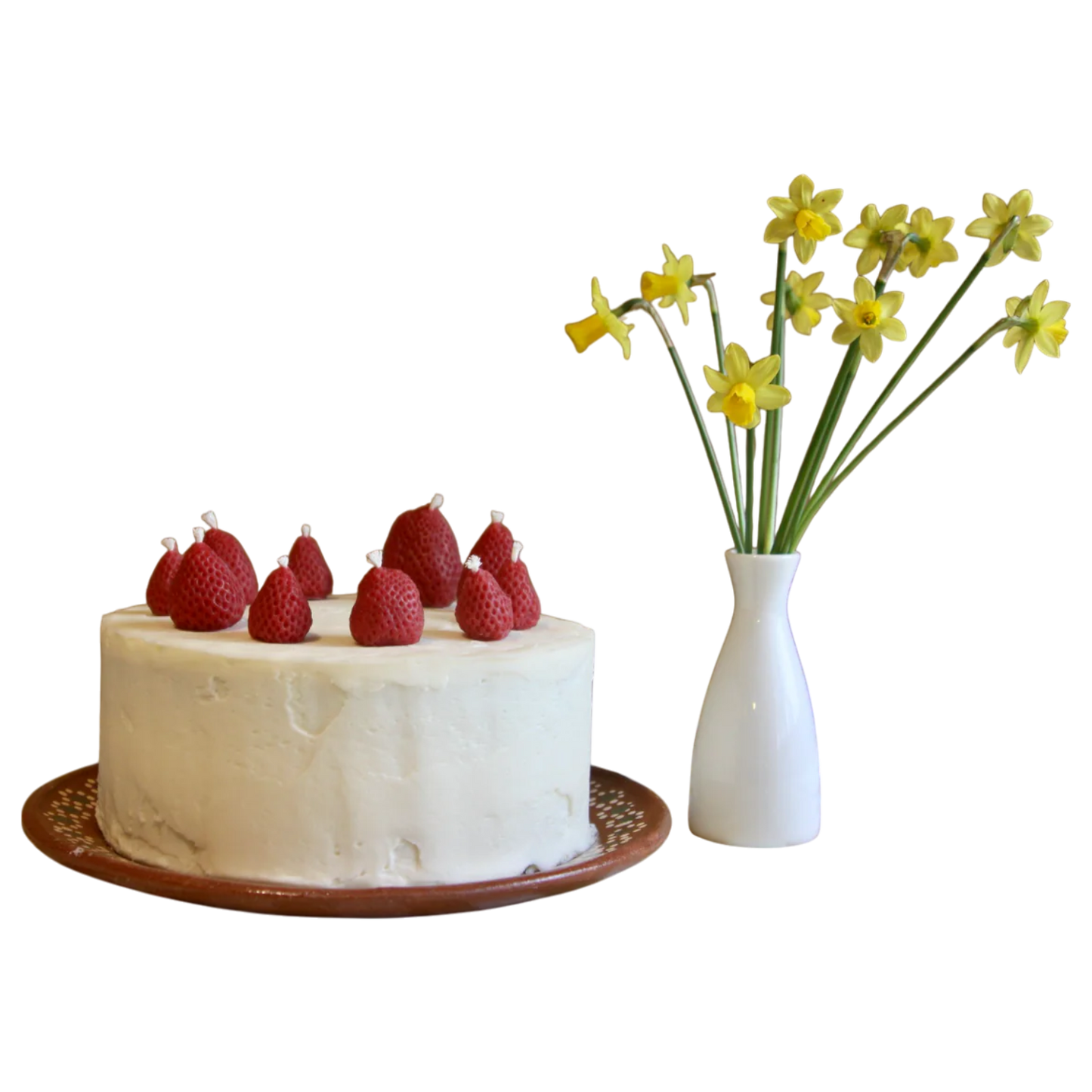 Beeswax Strawberry Birthday Candles