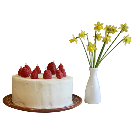Beeswax Strawberry Birthday Candles