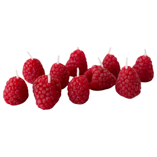 Beeswax Raspberry Birthday Candles