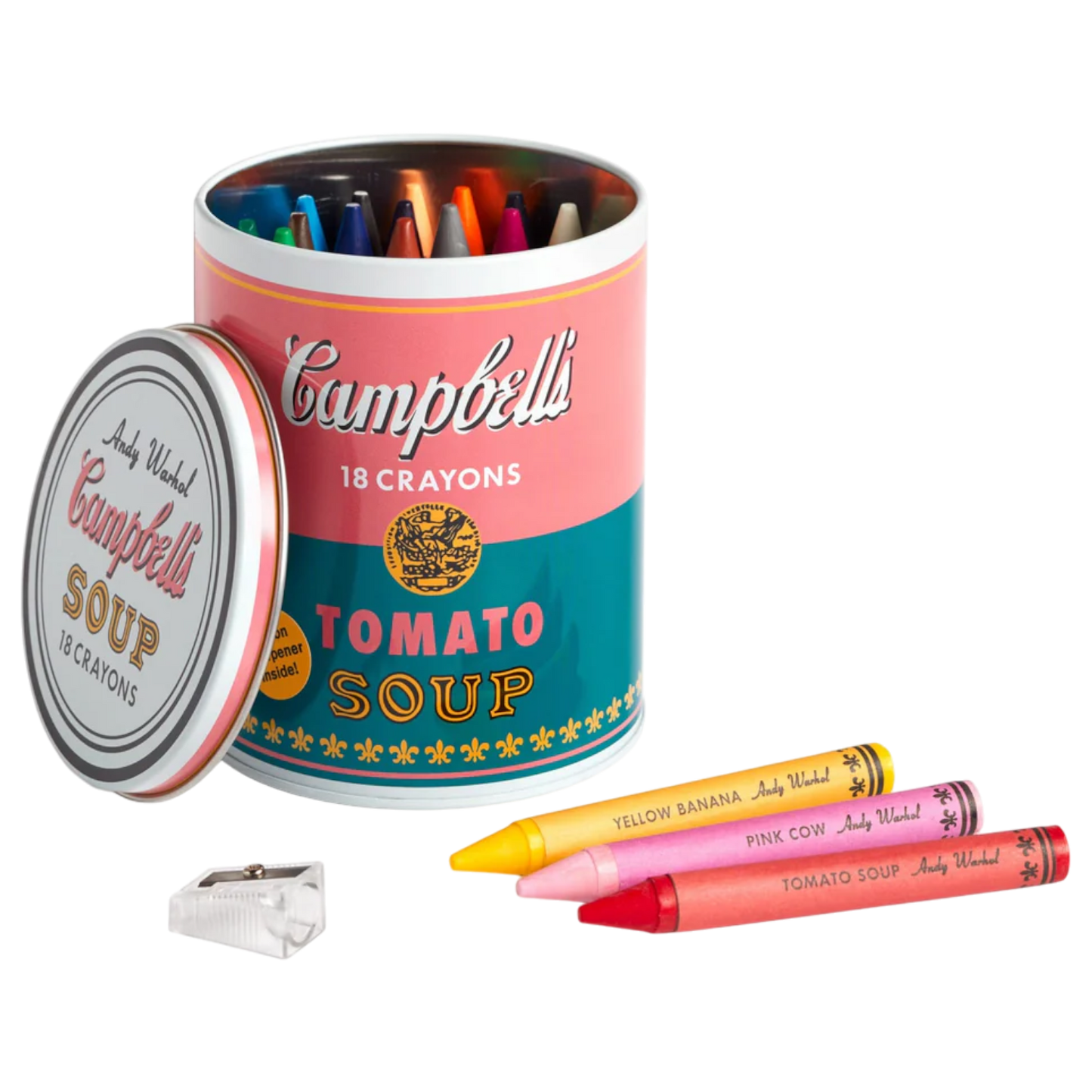 Andy Warhol Soup Can Crayons + Sharpener