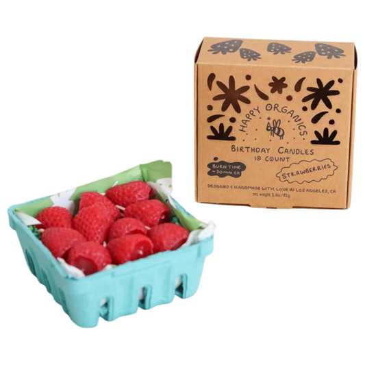 Strawberry Beeswax Birthday Candles