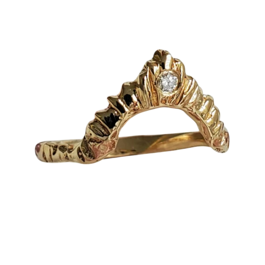 Radiant Love Band, 14k Yellow Gold w/ Diamond Size 7