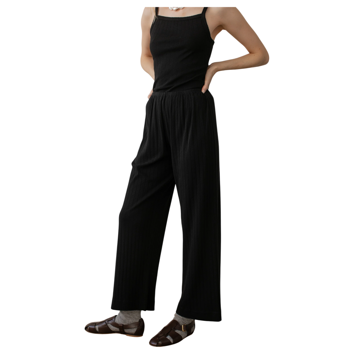 The Pointelle Simple Crop Pant