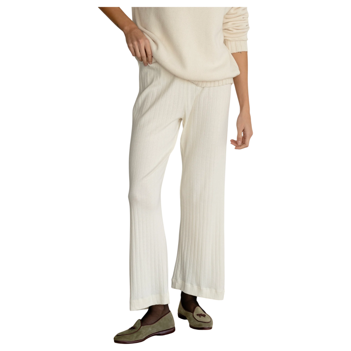 The Pointelle Simple Crop Pant