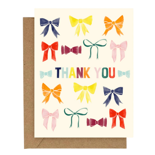 Rainbow Bows Thank You Card
