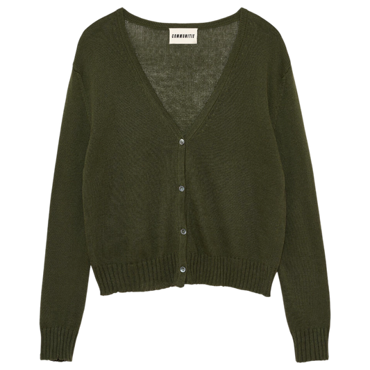 Textured Short Cardigan Italian Cotton