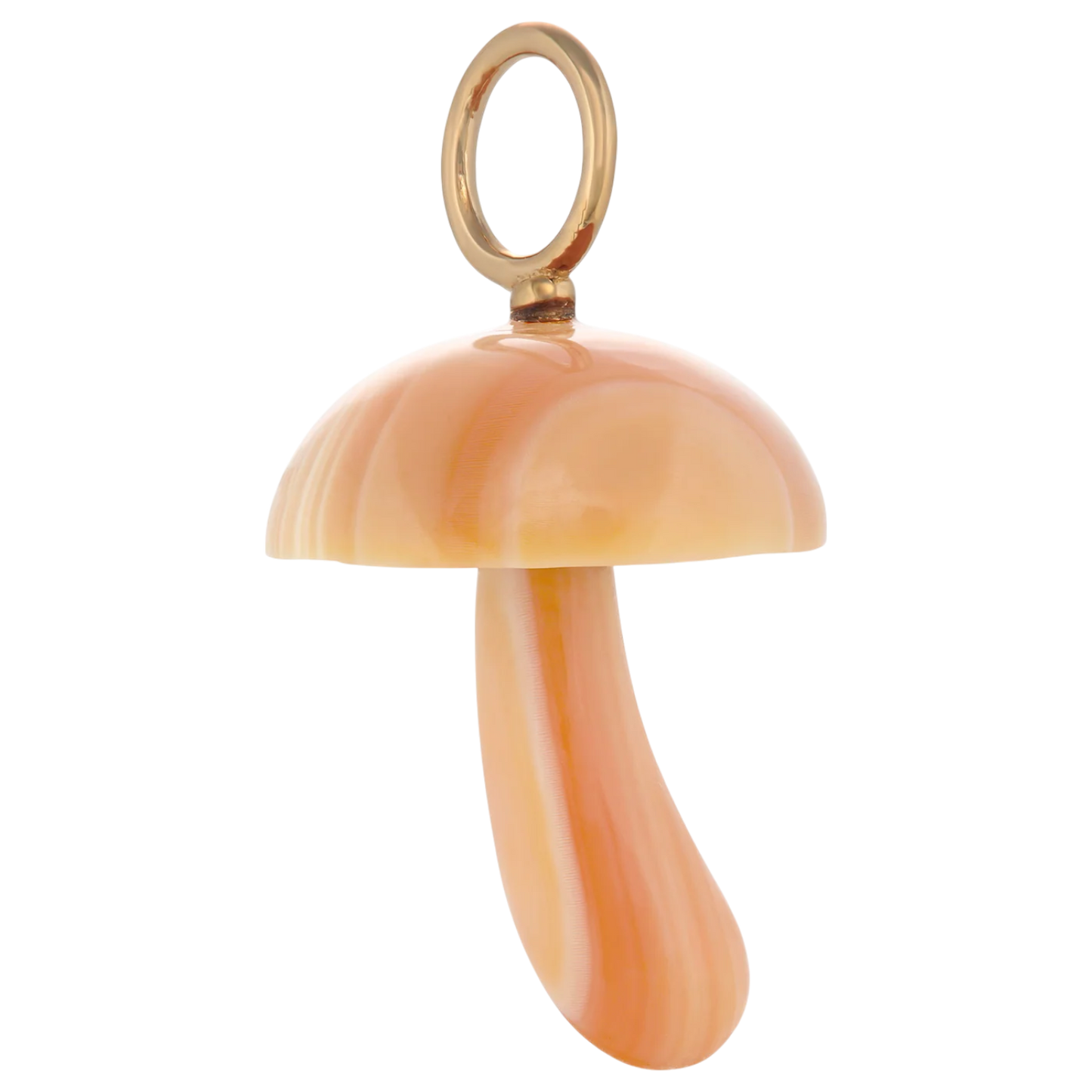 Magic Mushroom Charm carved from Apricot Conch Shell