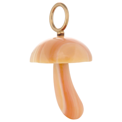 Magic Mushroom Charm carved from Apricot Conch Shell