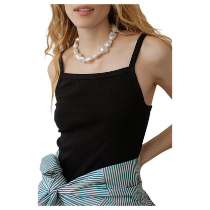 The Pointelle Square Neck Tank