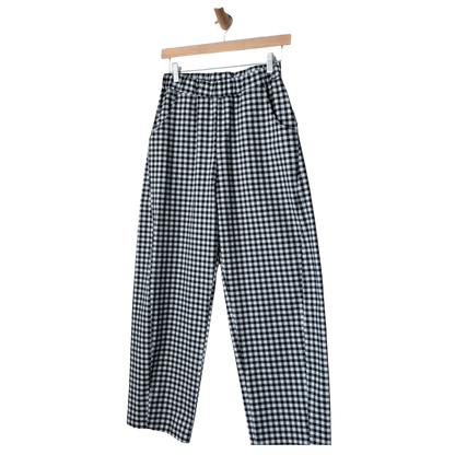 Gingham Arc Pants: Navy