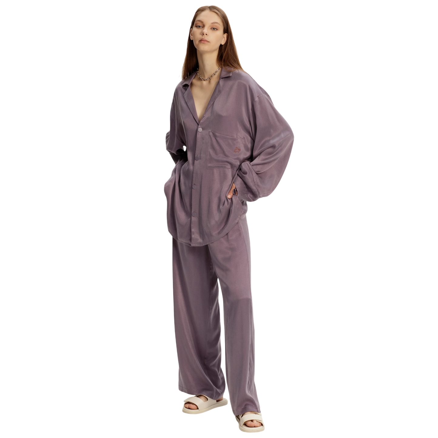 Vegan Khaki Silk Set- Medium