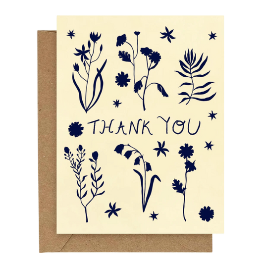 Indigo Flora Thank You Card