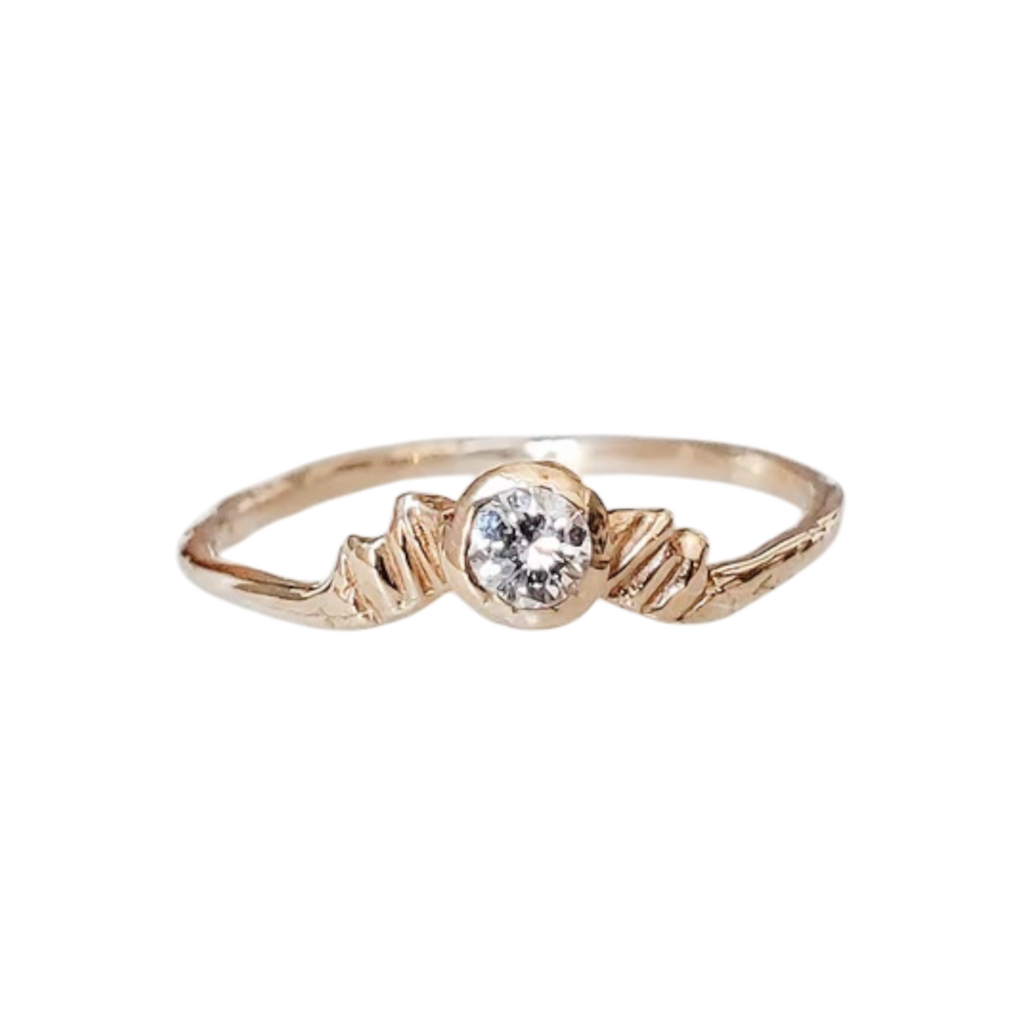 Star Radiance Ring 14k Yellow Gold w/Diamond Size 7