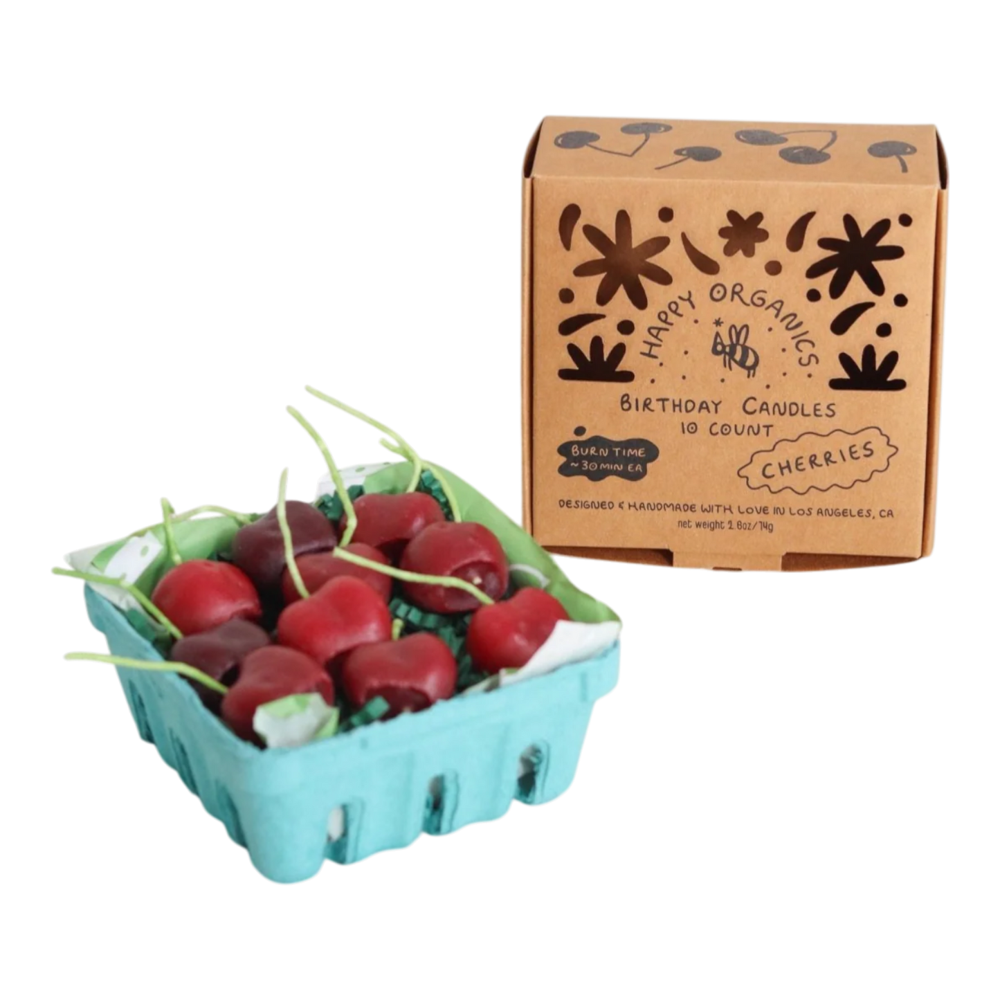 Cherry Beeswax Birthday Candles
