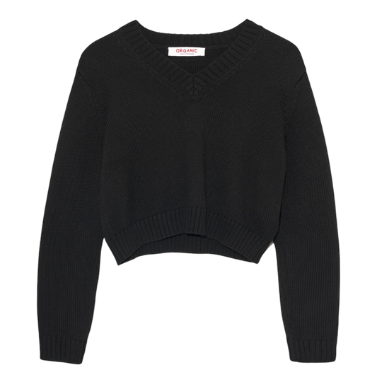 Crop Cashmere V Neck