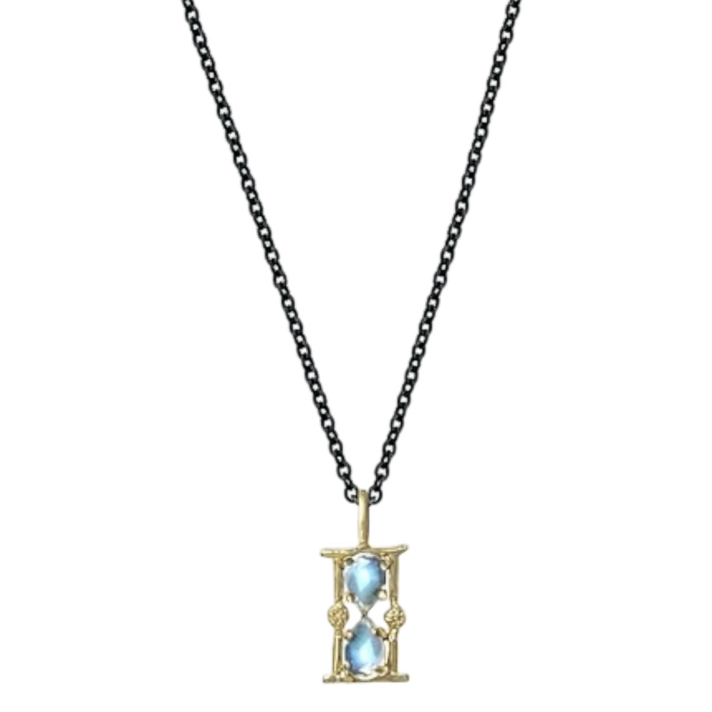 Amulet Hourglass Charm Moonstone 14k