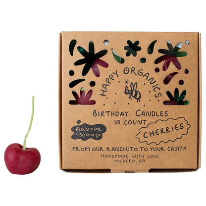 Beeswax Cherry Birthday Candles