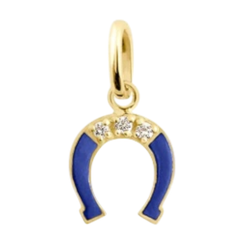 Resin Horseshoe Pendant 18k Diamond