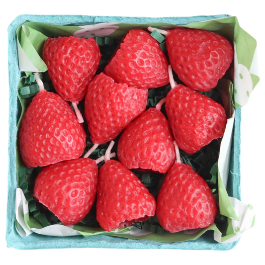 Beeswax Strawberry Birthday Candles