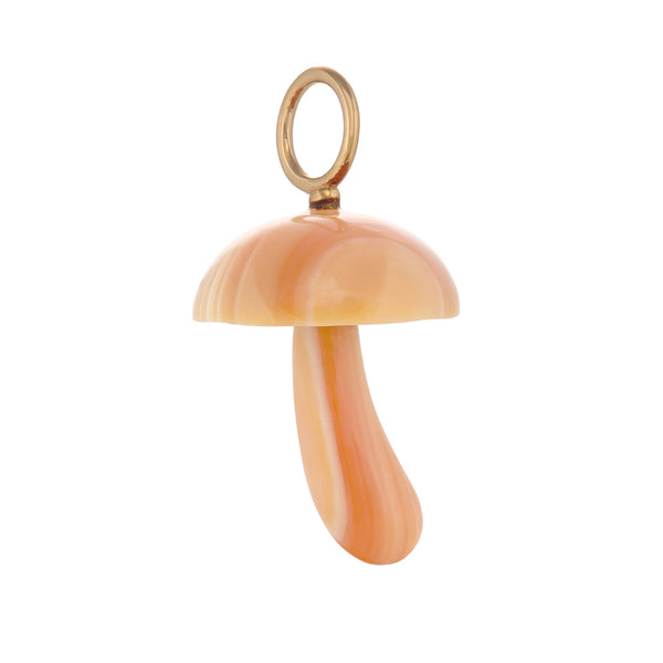 Magic Mushroom Charm carved from Apricot Conch Shell