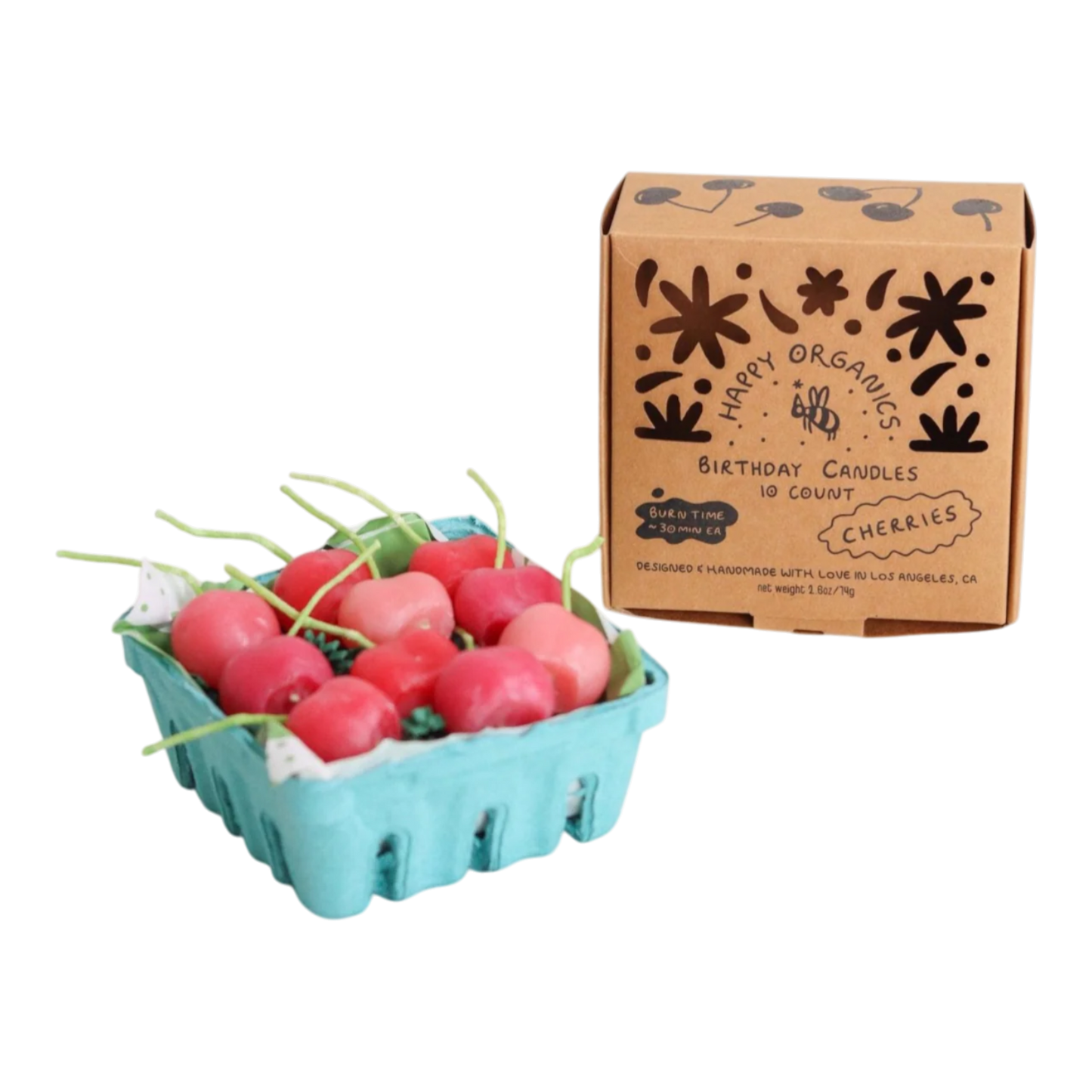 Pink Cherry Beeswax Birthday Candles
