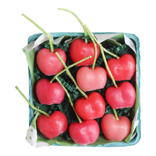 Pink Cherry Beeswax Birthday Candles
