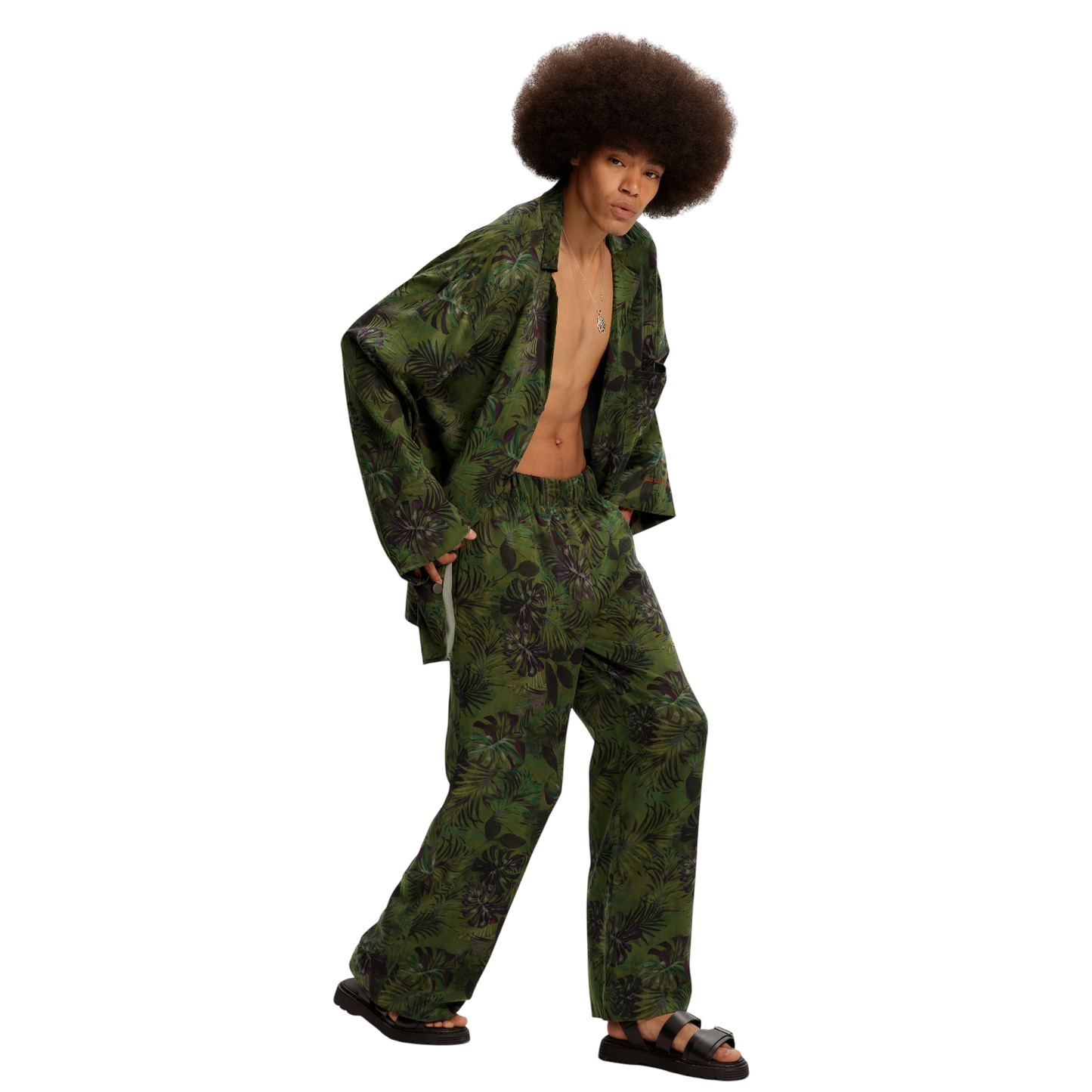 Vegan Khaki Silk Set- Medium