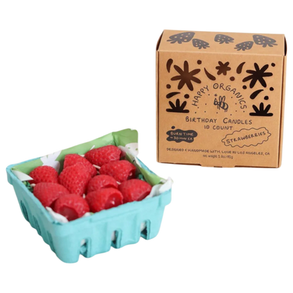 Beeswax Strawberry Birthday Candles