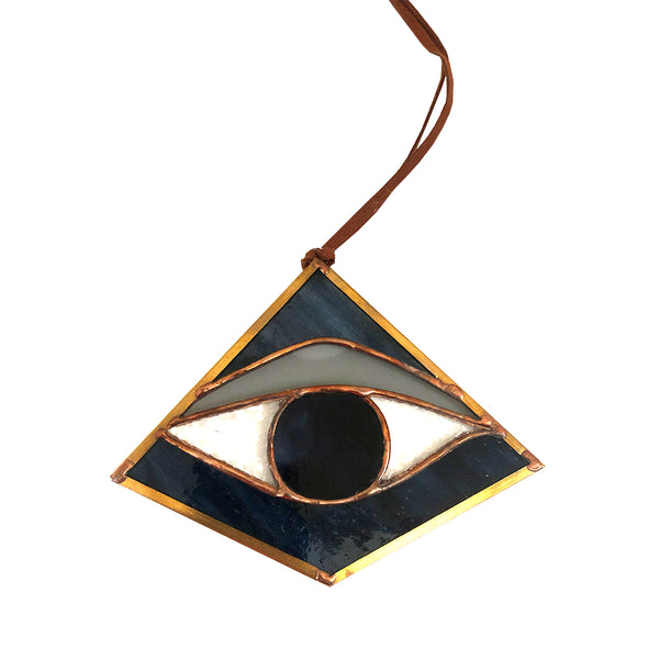 Stained Glass Stormy Blue Third Eye