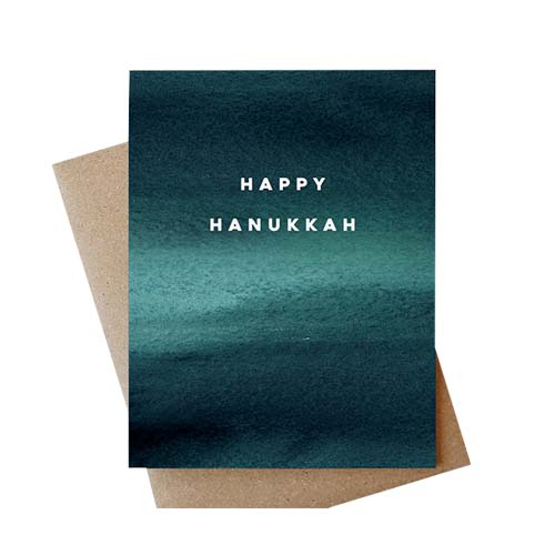 Blue Hanukkah Card