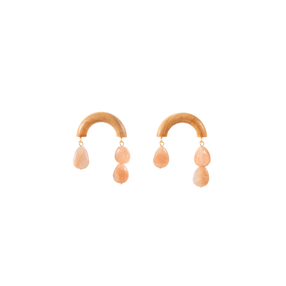 Moonstone Arc Earrings