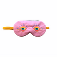 Bubblegum Pink, Coral and Blue Embroidered Sleep Mask
