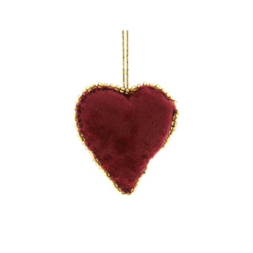 Velvet Heart Red Ornaments