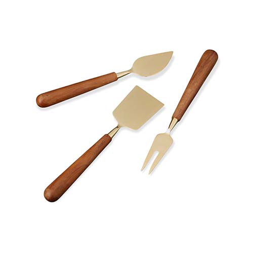 Gold Wood Cheese Set of 3
