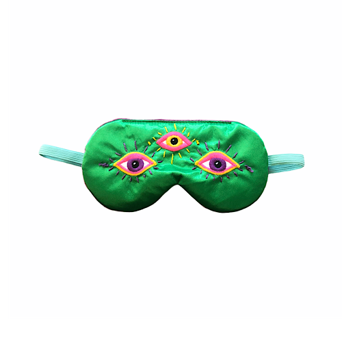 Emerald Green Third Eye Embroidered Sleep Mask