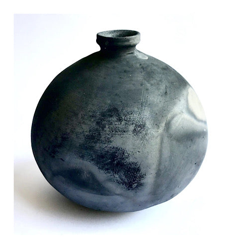 Black Clay Round Mezcal Bottle