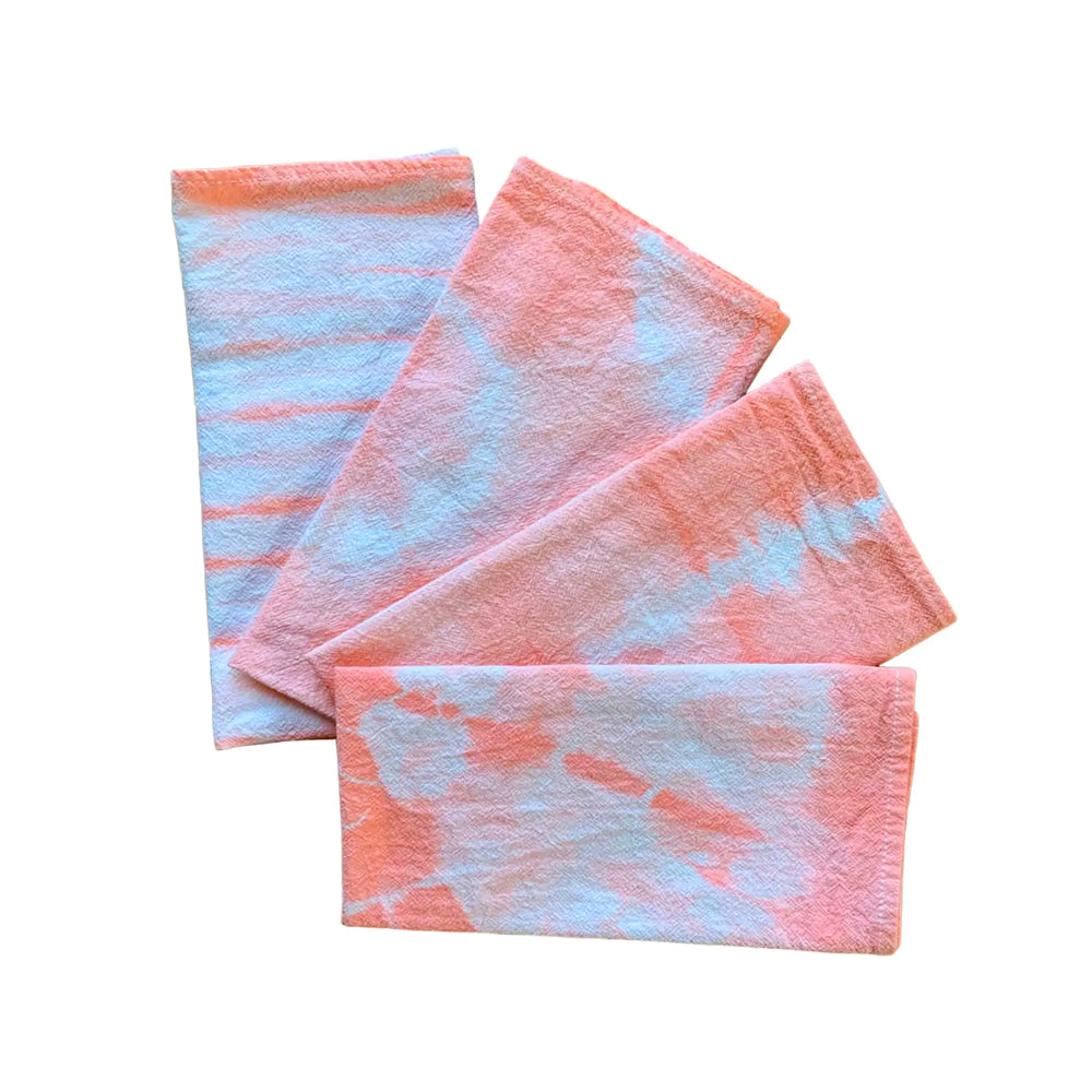 Peach Hand Dyed Cloth Napkins S/4