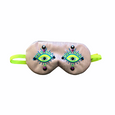 Platinum, Fluorescent Green and Blue Embroidered Sleep Mask