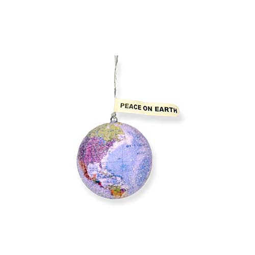 Glittered Peace Globe Ornament