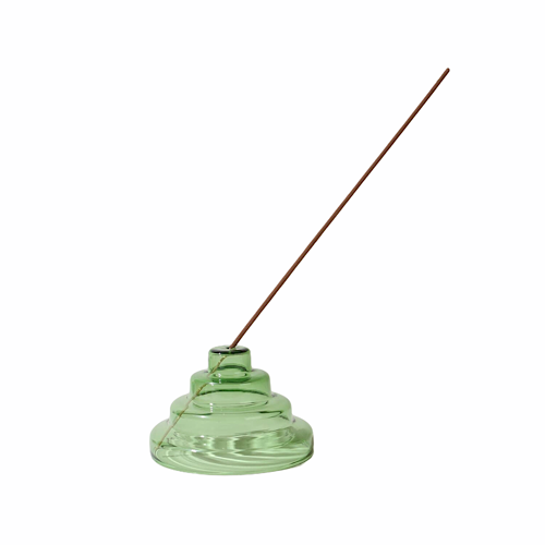 Glass Meso Incense Holder - Green