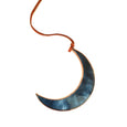 Stained Glass Smokey Blue Crescent Moon